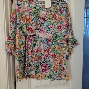 Colorful Floral Women's Blouse